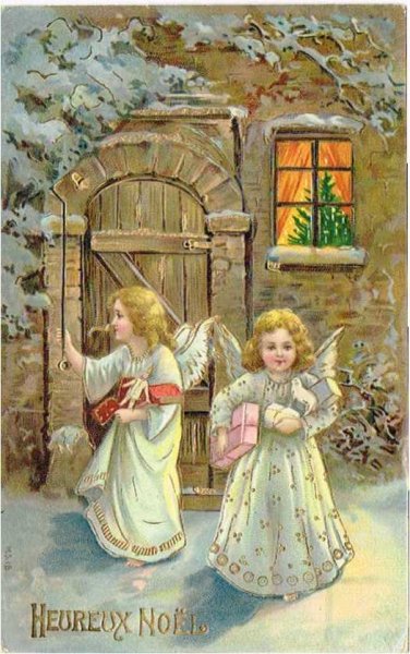 画像1: Postcard  クリスマス　天使の訪問　1910年 (1)