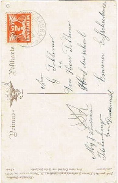 画像2: Postcard  小鳥を見つめる女の子 W.Fialkowska (2)