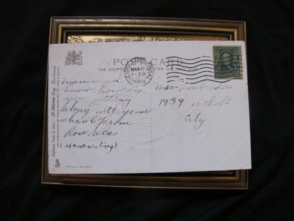 画像3: Postcard  子豚と大きな四つ葉のクローバーを持つ女の子　1909年  (3)