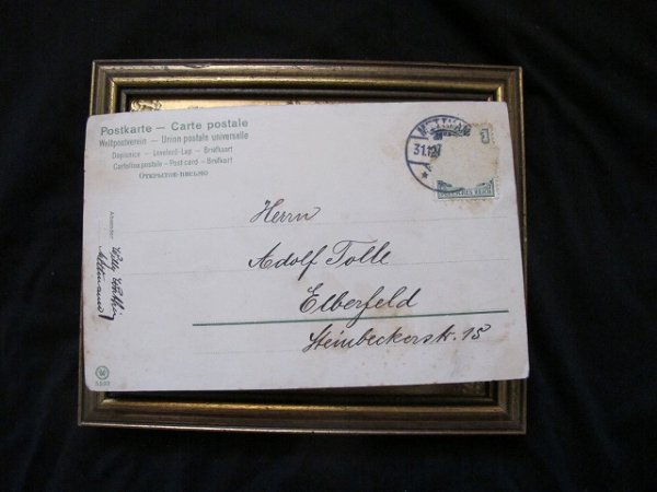 画像2: Postcard  豚さんとスミレのお花を運ぶ男の子 1905年頃 (2)
