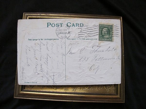画像3: Postcard  New Year  2匹の豚さんと金貨 1909年  (3)