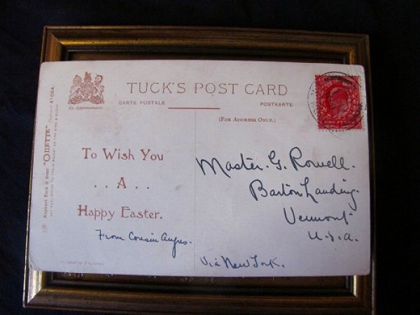 画像3: Postcard イースターエッグを抱きしめる白兎さん 1908年  (3)