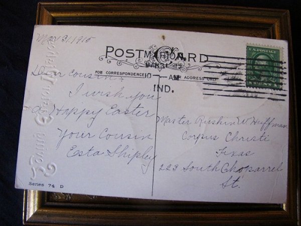 画像2: Postcard イースター 白黒のウサギさん 1915年  (2)