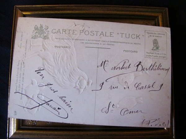 画像2: Postcard イースター ヒヨコとニワトリ フランス1912年  (2)