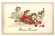 画像1: Postcard　薔薇のお花と4匹の猫　Wally Fialkowska　　 (1)