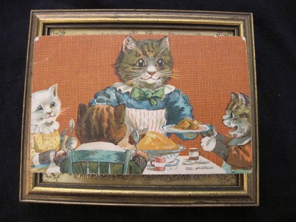 画像2: Postcard  パイを取り分ける猫のお母さん G.H. Thompson イギリス1902年 (2)