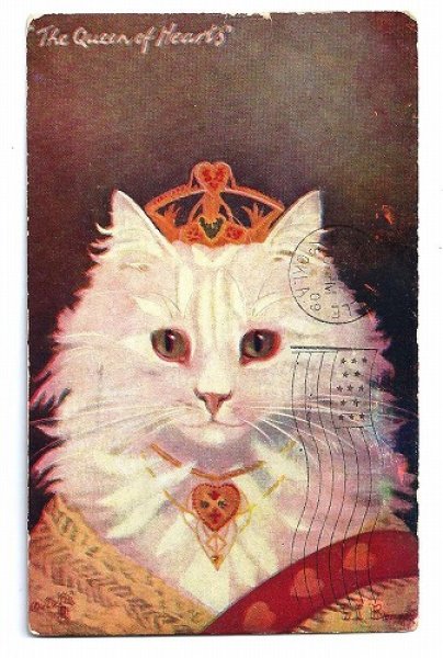 画像1: Postcard　ハートの女王猫　G.L.Barnes (1)