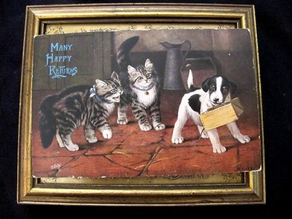 画像2: Postcard  子犬と怒る猫  (2)