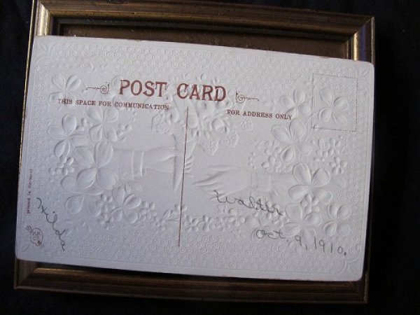 画像2: Postcard 薔薇のお花を渡す手 1910年  (2)