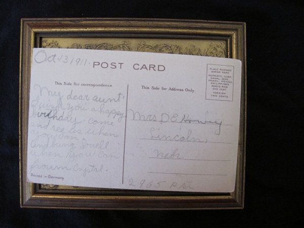 画像2: Postcard スミレのお花と風景 1911年 (2)