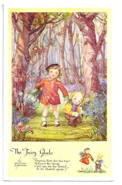 画像1: Postcard　妖精たちが住むブルーベルの森　Dorothy Watkins (1)