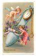 画像1: Postcard　金時計とスリッパを運ぶ天使　1905年　　 (1)