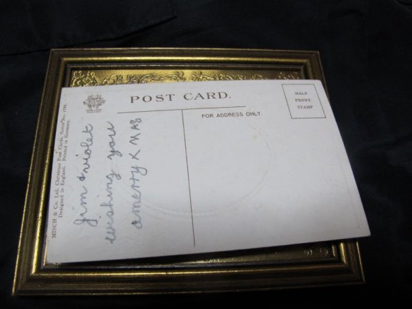 画像2: Postcard クリスマス Xmas マフと赤いコートの女の子  E.Clapsaddle ? (2)
