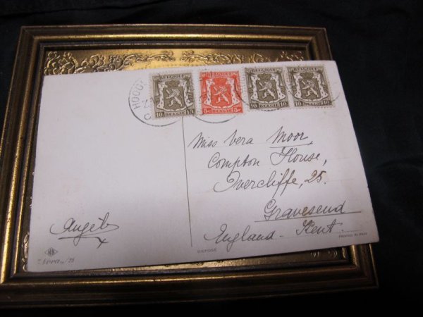 画像2: Postcard クリスマス Xmas 誕生を祝福する天使たち 1930年代頃 (2)