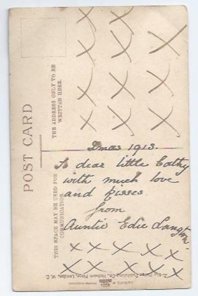 画像2: Postcard クリスマス 猫 リース 1913年 (2)