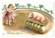 画像1: Postcard　Bonne Annee  豚を調教する天使   (1)