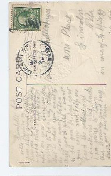 画像2: Postcard 手紙と男の子 1911年  (2)