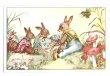 画像1: Postcard　ウサギさんの小さな学校　キノコ　  (1)