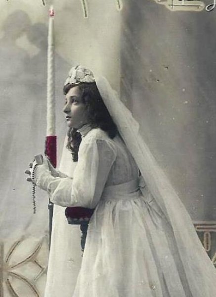 画像2: Postcard 初聖体の少女   (2)