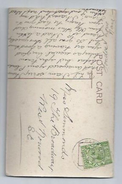 画像2: Postcard 薔薇のお花と女の子 1913年  パネルカード  (2)