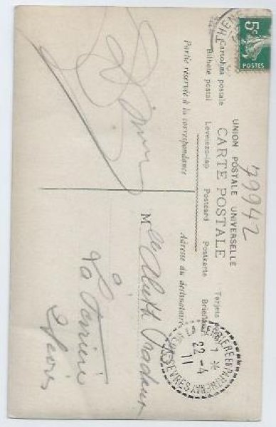 画像2: Postcard 女の子 1911年  (2)