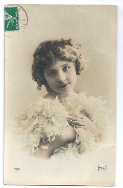 画像1: Postcard　女の子　1911年　 (1)