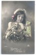 画像1: Postcard　Bonne Annee 冬の女の子　1912年　 (1)