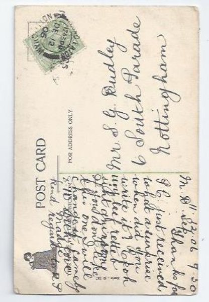 画像2: Postcard Xmas 松ぼっくりの髪飾りの女の子 1906年  (2)