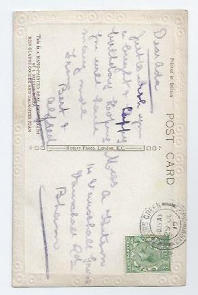 画像2: Postcard イギリス女優グラディス・クーパーと娘ジョアン 1917年  (2)