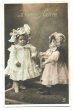 画像1: Postcard　大きなビスクドール人形と小さな女の子　フランス1908年　　 (1)