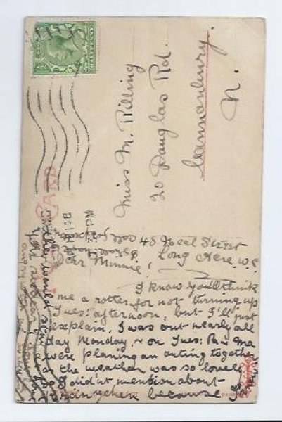 画像2: Postcard アンカーと女の子 1914年  (2)