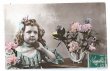 画像1: Postcard　▼SALE 500▼　お花と女の子　　 (1)