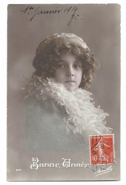 画像1: Postcard 　　女の子　1914年　 (1)