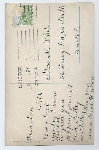 画像2: Postcard  花帽子の女の子　1912年　　 (2)