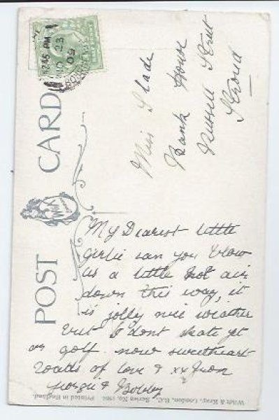 画像2: Postcard 大きな犬と女の子 1909年  (2)