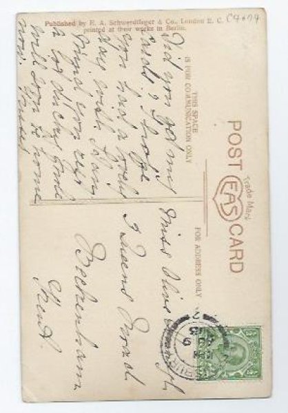 画像2: Postcard 自動車に乗る大きな犬と女の子 1913年 (2)