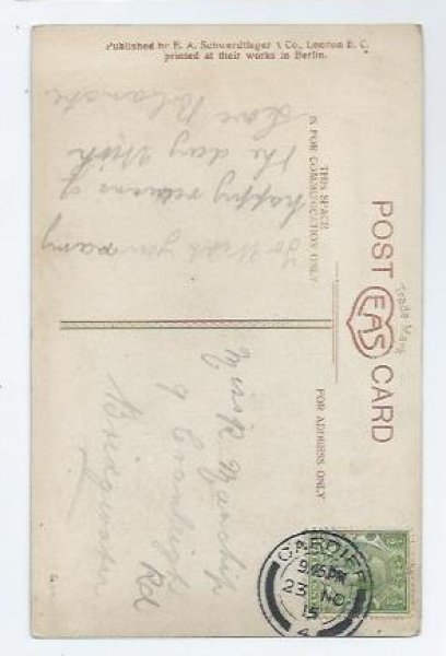 画像2: Postcard ダックスフンド犬と女の子 1915 年  (2)