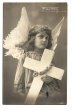 画像1: Postcard　十字架と天使の女の子　未使用　 (1)