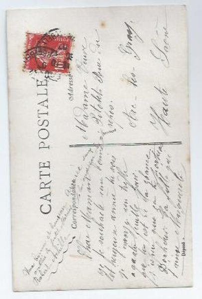 画像2: Postcard 四葉のクローバーと女の子 1907年  (2)