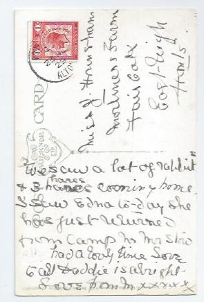 画像2: Postcard　マジックサークルの中の女の子と妖精　キノコ　Hilda Miller　1926年　 (2)