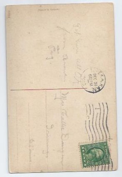 画像2: Postcard New Year 子豚と女の子 新年 1912年  (2)