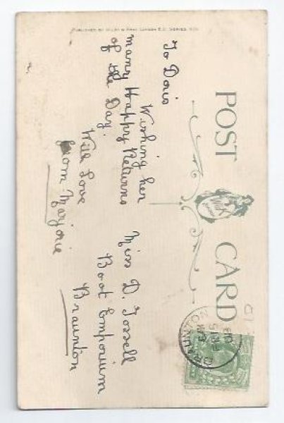 画像2: Postcard 輪くぐりをする猫 キジトラ 1908年 Helena Maguire  (2)