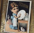 画像1: Trade Card　お皿を洗う女性と白猫　広告　SCOURENE 石鹸　 (1)