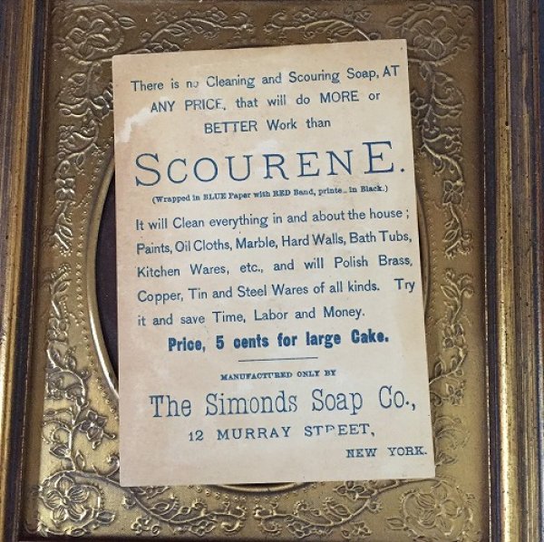 画像3: Trade Card お皿を洗う女性と白猫 広告 SCOURENE 石鹸  (3)