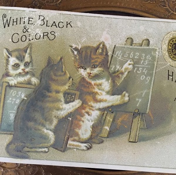 画像2: Trade Card 算数のお勉強中の子猫たち 広告 J&P COATS  (2)