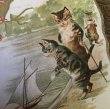 画像2: Greeting Card　模型のヨットで遊ぶ猫たち　1900年頃　 (2)