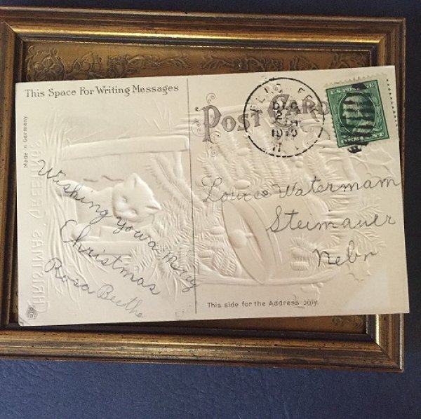 画像3: Postcard クリスマス 猫とベル 1910年  (3)