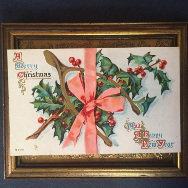 画像1: Postcard　クリスマスカード 　ウィッシュボーン　1910年頃　 (1)