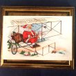 画像1: Postcard　クリスマス　飛行機に乗ってプレゼントを配りに行くサンタクロース (1)