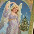 画像2: Postcard　クリスマス　ツリーを運ぶ天使　 1908年　  (2)
